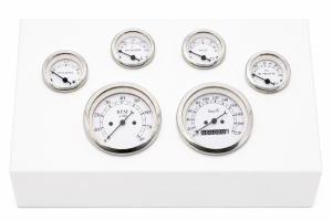 6-Gauge Set – White Face Mechanical Gauges
