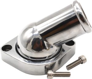 45° Swivel Polished Water Neck Thermostat Housing Compatible with Chevrolet LS Engine LS1 LS2 LS7