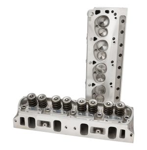Proflow Cylinder Heads, SuperMax 205, SB Ford 289, 302, 351W, Aluminum, Assembled 7/16 Studs G/Plates 58cc Chamber, 205cc Intake Runner, , 600HP, Pair