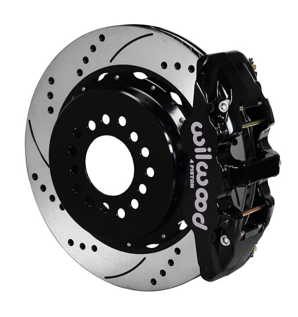 Wilwood Brake Kit, Rear, AERO4 Big Brake Parking, Radial, 14.00 Rotor, SRP, Black, 12 Bolt, Kit