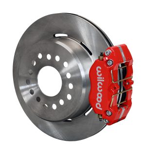 Wilwood Disc Brake Kit Rear, DynaPro Dust-Boot Caliper, Rear Parking Brake,12'' Solid Surface Rotors, Red Calipers, Big Ford, Kit