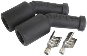Xpro Silicone 45° GM LS Coil Boots & Terminals Black, 2 pack