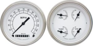 Classic Instruments White Series Quad Gauges, 3-3/8 In